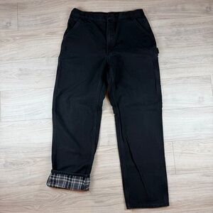 Carhartt Mens B111 BLK Flannel Lined Pants Size 38x36 Carpenter Black Workwear